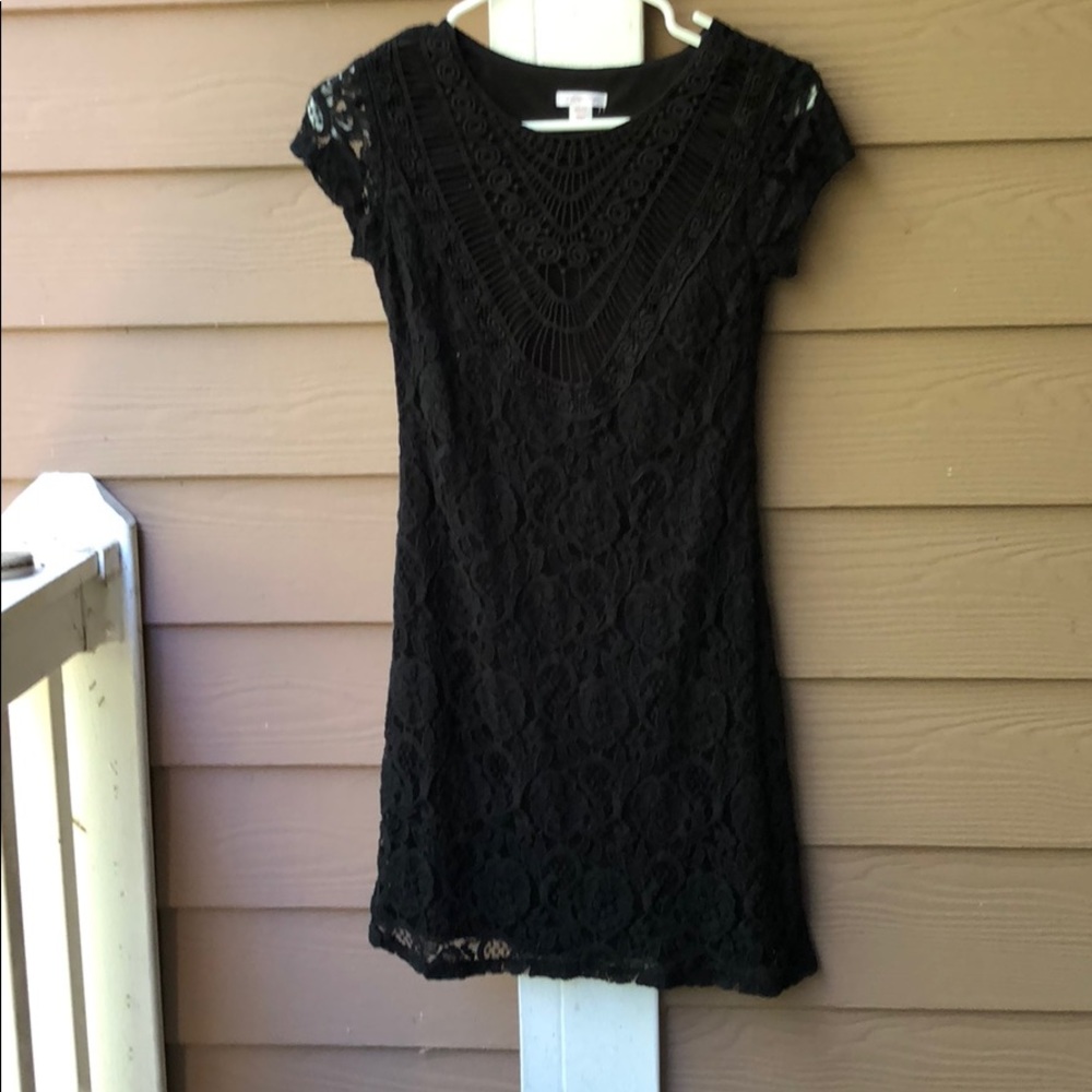 Black dress with lace overlay
